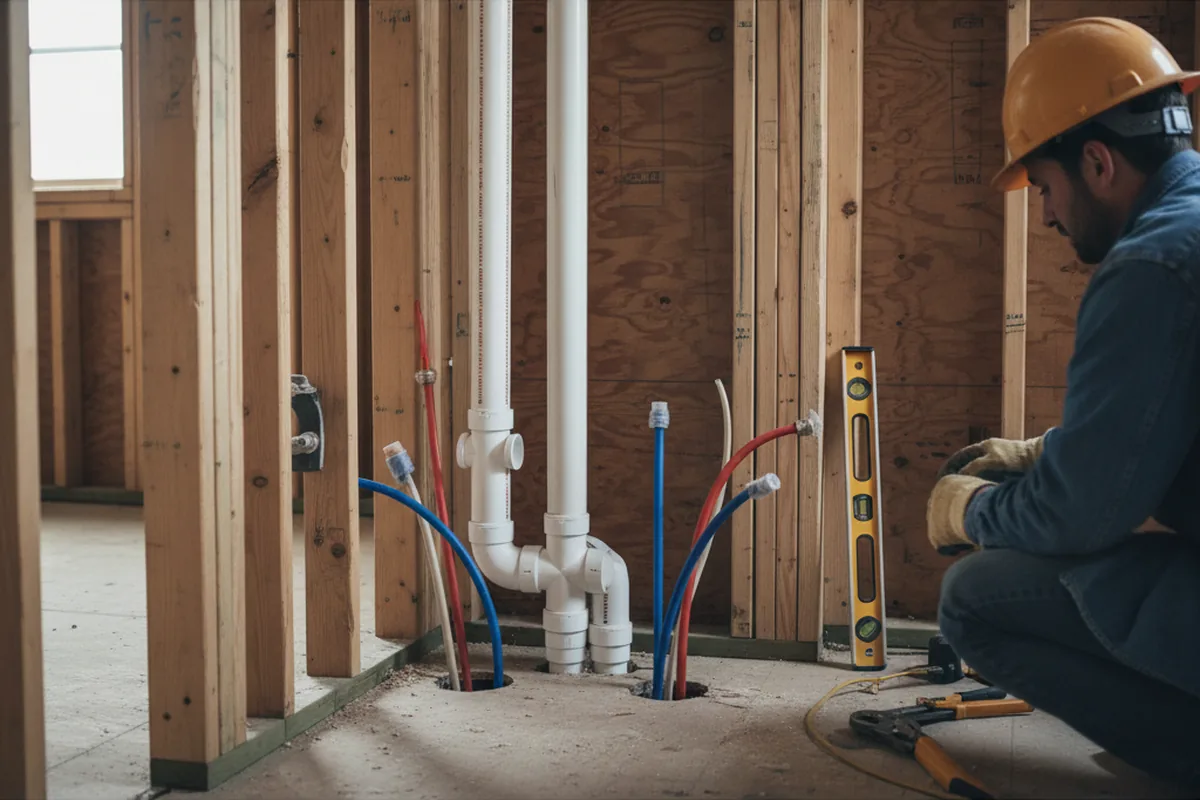 Drain and supply rough-in during Sump Pump Repair in Duncansville